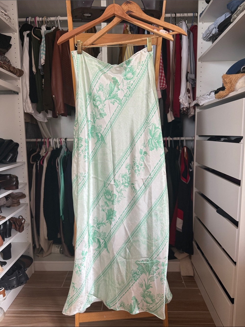 ASOS Mint Green and White Floral Maxi Slip Dress